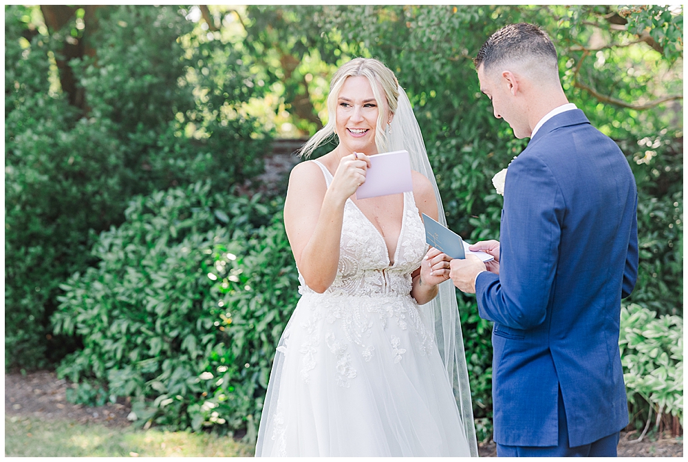 Must-have wedding photos | Atlanta wedding photographer | emotional candid photo of bride and groom exchanging personal vows
