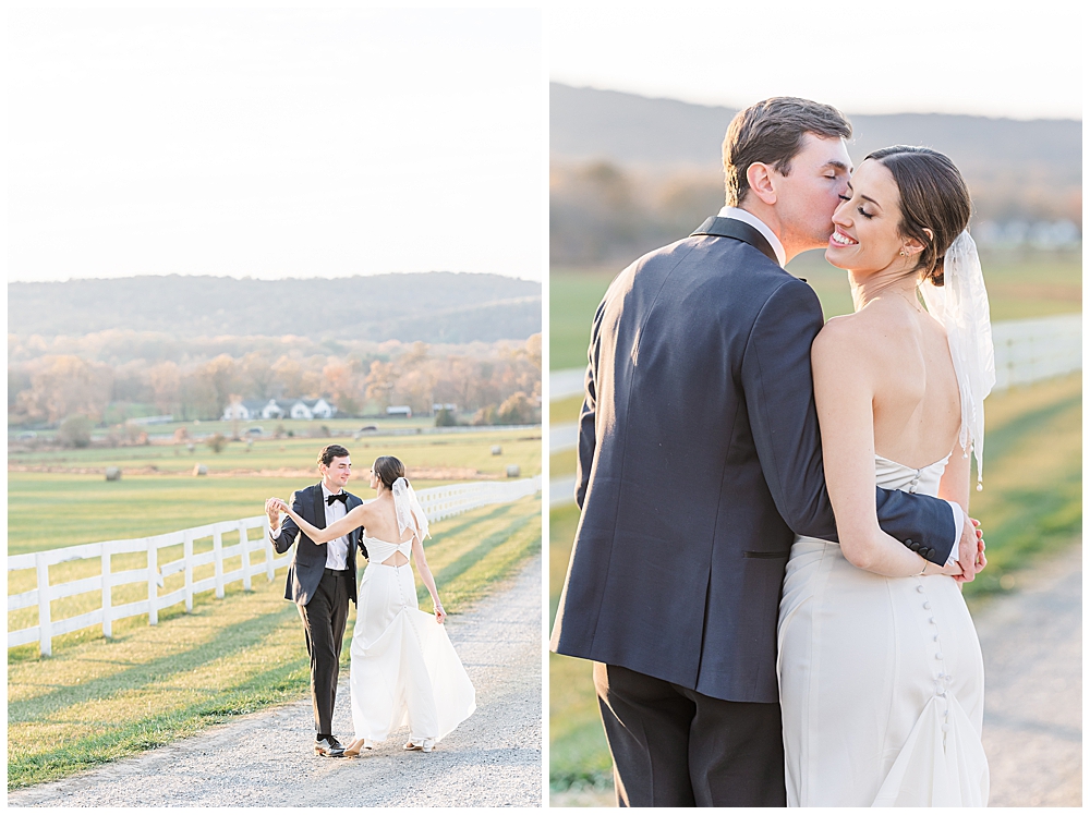 Must-have wedding photos | Atlanta wedding photographer | Bride and groom posing for sunset golden hour portraits